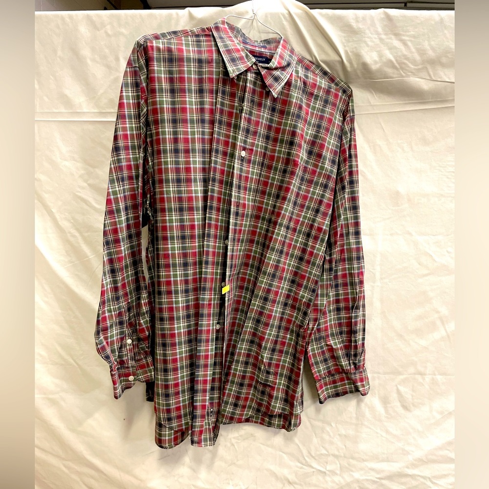 Daniel Cremieux Button Down Long Sleeve Shirt Men’s XL Red Green 100% Cotton